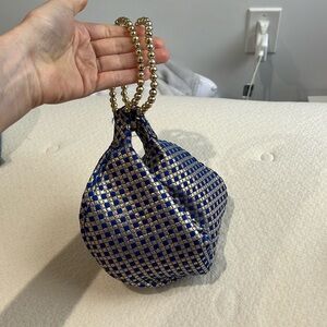Silver Blue Bracelet Clutch